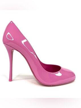 Christian Louboutin Dolly 100mm Barbie Pink Gummy Patent Leather Pumps 38.5